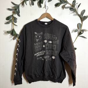 Clare V. Dark Gray Graphic Sweatshirt